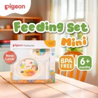 Pigeon Feeding Set Kecil / Set Makan Bayi dengan Piring, Mangkok dan Sendok Bayi