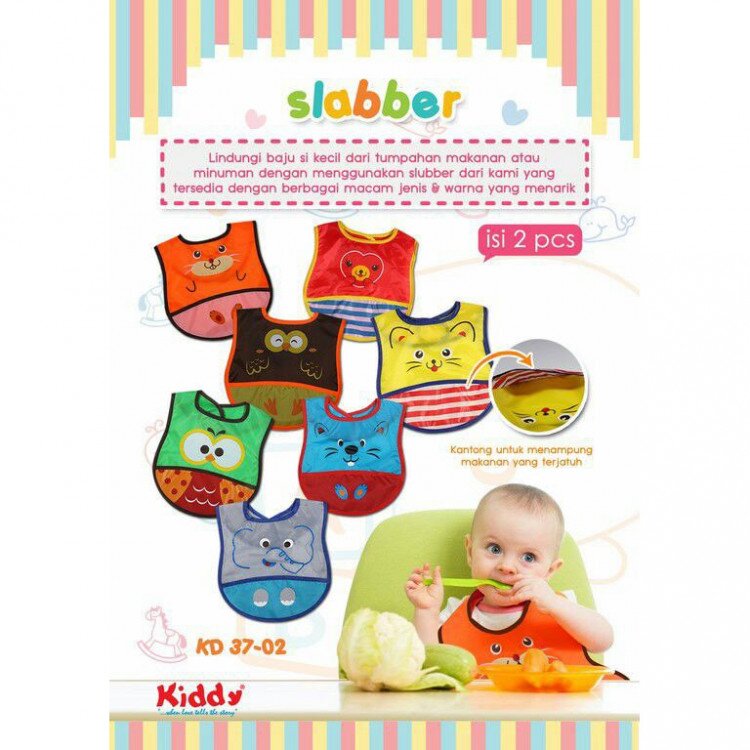 Slaber / BIB Parasheet Karakter Kiddy 2pcs