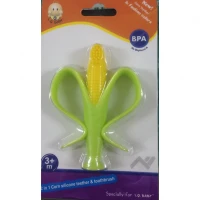 IQ Baby 2 in 1 Corn Silicone Teether and Toothbrush