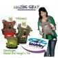Snobby Gendongan Ransel Dwi Fungsi + Tas Print Amazing Gray