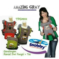 Snobby Gendongan Ransel Dwi Fungsi + Tas Print Amazing Gray