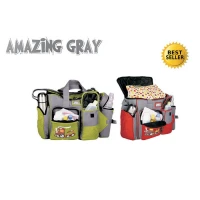 Snobby Tas Bayi Besar Double Saku Print + Tempat Susu Amazing Gray TPT7904