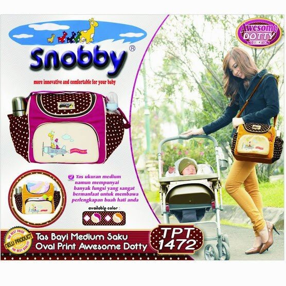 Snobby Tas Bayi Medium Saku Oval Print Awesome Dolty TPT1472 / Tas Perlengkapan Bayi / Diapers Bag Bayi / Tas Traveling Bayi / Tas Baby