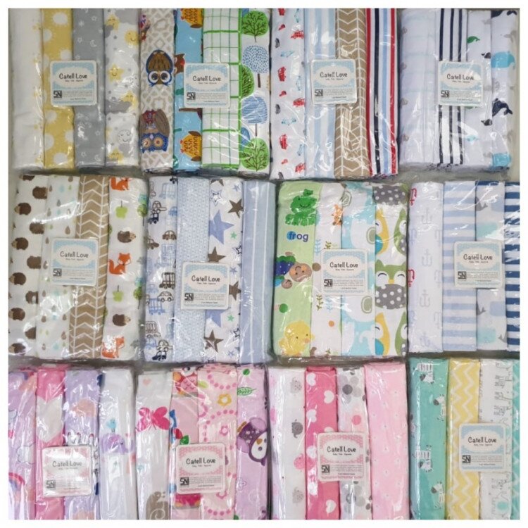 Bedong Bayi Motif Carter / Kolaco 1 pak isi 4