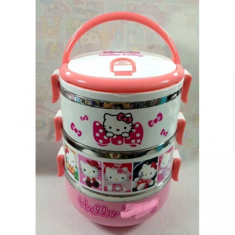 Rantang Makan 3 Susun Stainless Gambar Cats 17010022
