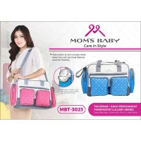 Moms Baby MBT3023 Tas Bayi Besar + Saku Penghangat Thermostat Lullaby Series / Tas Perlengkapan Bayi / Diapers Bag Bayi / Tas Traveling Bayi /