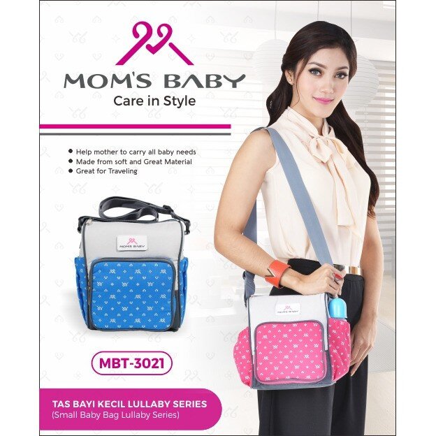 Moms Baby Tas Bayi Kecil Lullaby Series / Tas Perlengkapan Bayi / Diapers Bag Bayi / Tas Traveling Bayi / Tas Baby Carrier Bayi