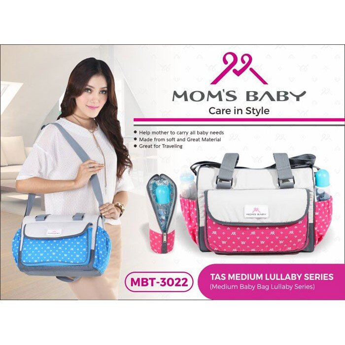 Moms Baby Tas Bayi Medium Lullaby Series / Tas Perlengkapan Bayi / Diapers Bag Bayi / Tas Traveling Bayi / Tas Baby Carrier Bayi