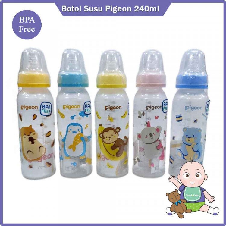 Botol Susu Bayi Pigeon 240ml Standard Peristaltic Nipple (Seri Buah / New Animals Series)