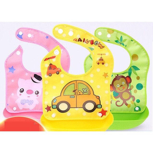 Slaber Kantong Plastik Karakter 17050154 / Tatakan Iler / Slaber Makan Anak / Celemek Bayi