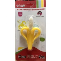 Banana Shape Silicone Teether n Toothbrush Reliable