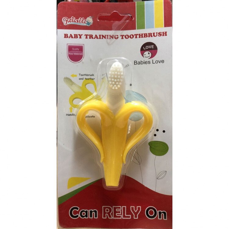 Banana Shape Silicone Teether n Toothbrush Reliable