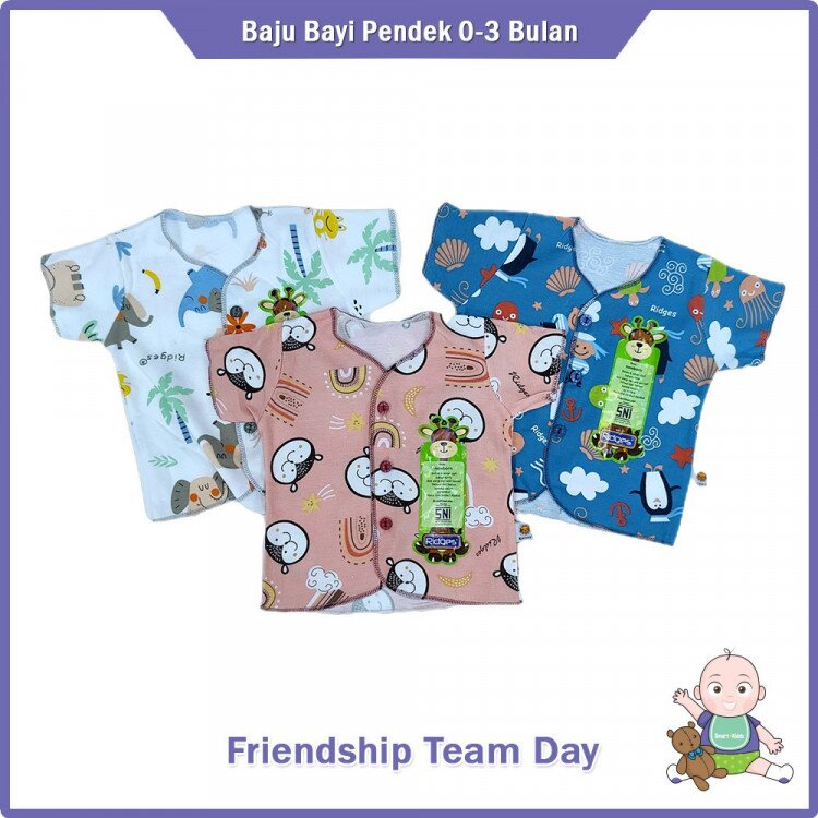 Baju Baby Pendek Ridges Newborn / Baju Bayi Pendek / Atasan Pendek Bayi Baru Lahir / Baju Bayi Newborn Adem