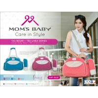 Tas Bayi Besar + Tempat Botol Susu Linea Series Moms Baby / Tas Perlengkapan Bayi / Diapers Bag Bayi / Tas Traveling Bayi / Tas