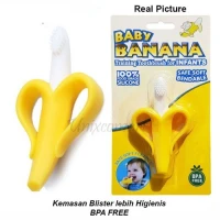 Banana Silicone Teether and Toothbrush (Gigitan Bayi)