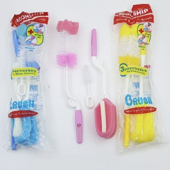 Sikat Botol Bayi 3 in 1 (Sikat Nilon , SIkat Dot, Sikat Busa)