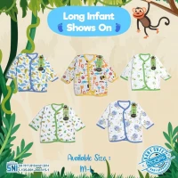 PROMO Baju Atasan Bayi Panjang Kancing Depan Size L Satuan / Baju Bayi Panjang Ridges / Baju Baby ber-SNI