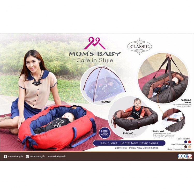 Kasur Bayi Serut + Bantal New Classic Series Moms Baby MBK4010