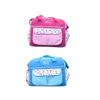 Tas Bayi Besar Saku Motif Happy Bubble Pink Snobby / Tas Perlengkapan Bayi / Diapers Bag Bayi / Tas Traveling Bayi / Tas Baby Carrier