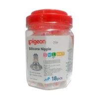 Pigeon Silicone Nipple Slim Neck 18pcs