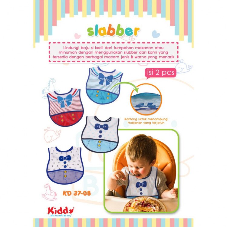Slaber / BIB Parasheet Sablon Dasi Kiddy 2pcs