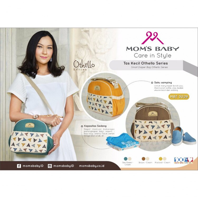 Tas Bayi Kecil Othello Series Moms Baby MBT3029 / Tas Perlengkapan Bayi / Diapers Bag Bayi / Tas Traveling Bayi / Tas Baby Carrier Bayi