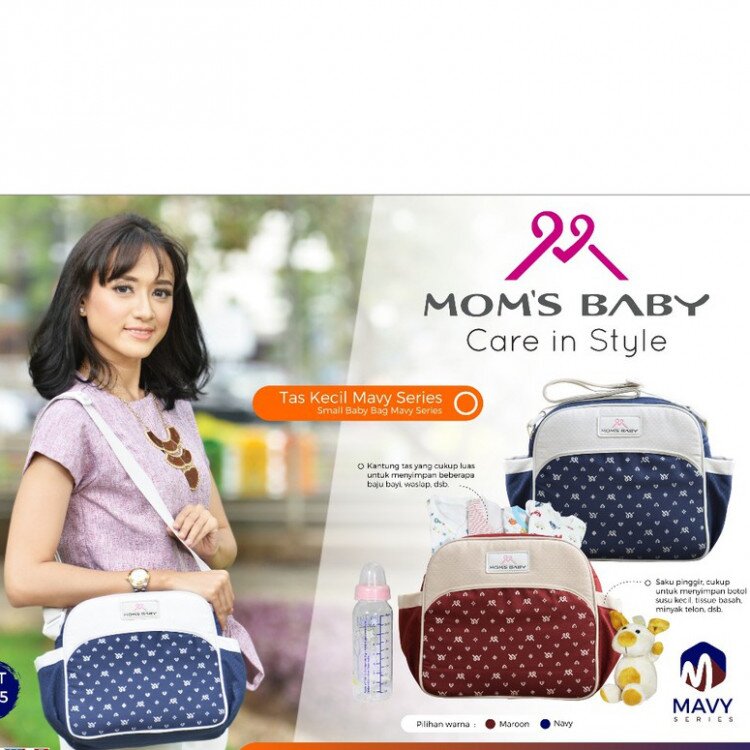 Tas Bayi Kecil Mavy Series Moms Baby / Tas Perlengkapan Bayi / Diapers Bag Bayi / Tas Traveling Bayi / Tas Baby Carrier Bayi
