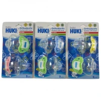 Empeng Bayi Huki Silicone Orthodontic 2pcs dengan penutup empeng