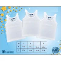 Singlet Anak Ridges Polos Putih