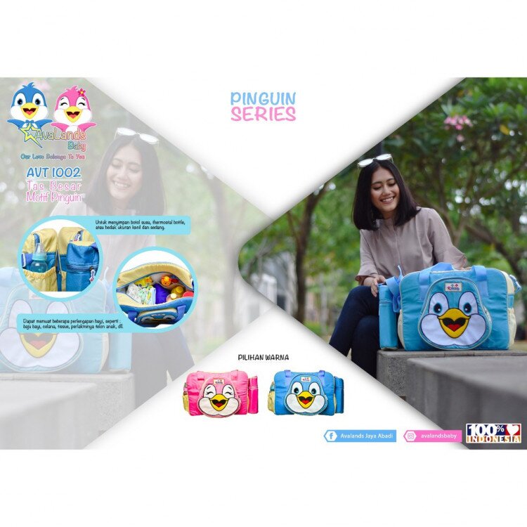 Tas Bayi Besar Pinguin Series Avalands AVT1002 / Tas Perlengkapan Bayi / Diapers Bag Bayi / Tas Traveling Bayi / Tas Baby Carrier Bayi