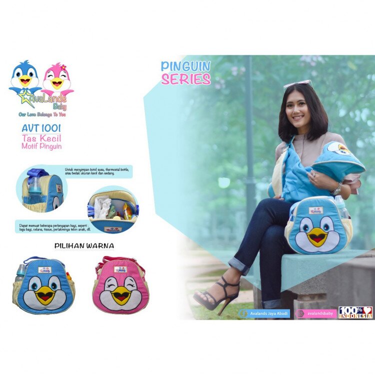 Tas Bayi Kecil Pinguin Series Avalands AVT1001 / Tas Perlengkapan Bayi / Diapers Bag Bayi / Tas Traveling Bayi / Tas Baby Carrier Bayi