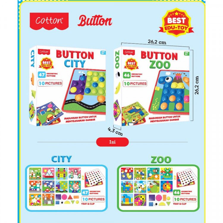 Mainan Cotton Button City / Zoo