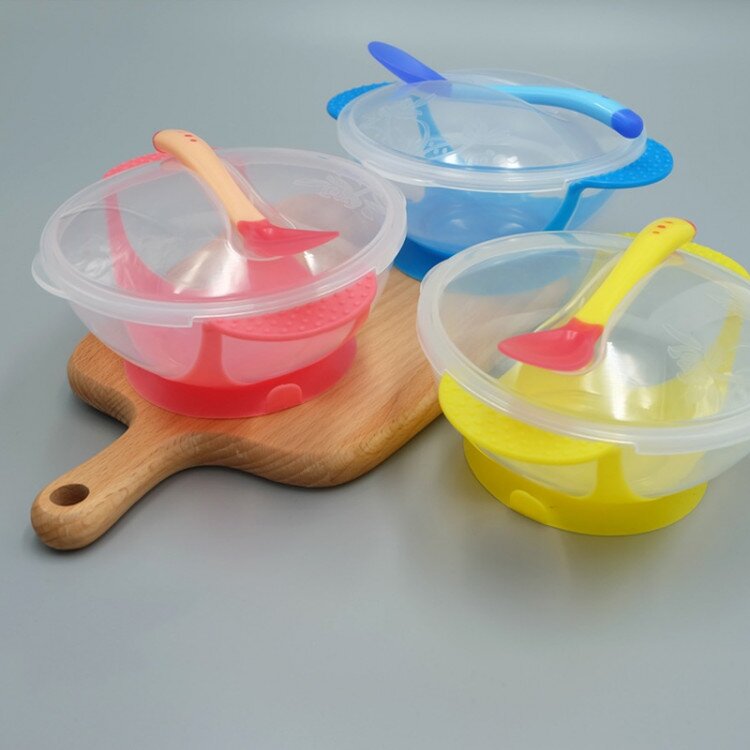 Mangkok Makan Bayi MPASI Anti Tumpah dengan Sendok Silikon 19050100