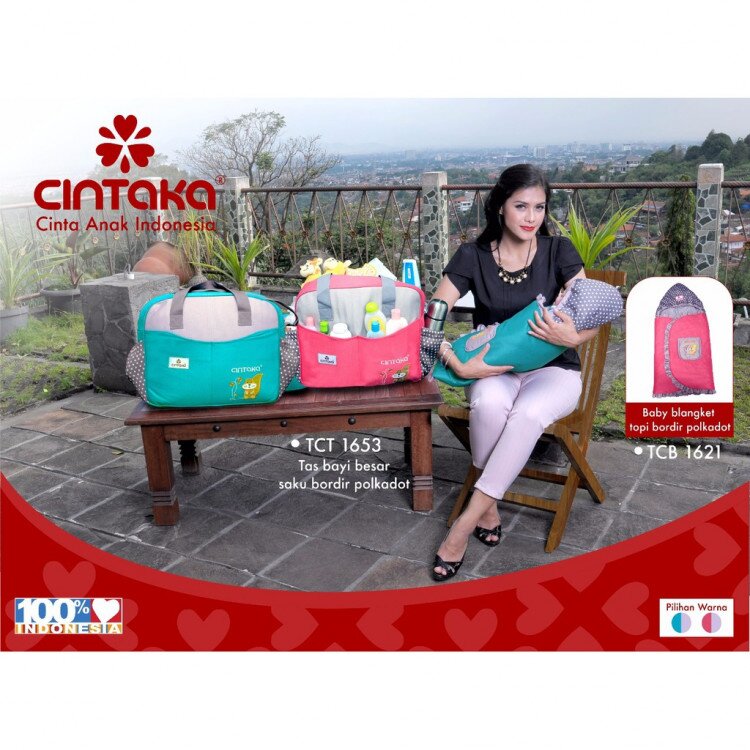 Tas Bayi Besar Cintaka Seri Polkadot TCT1653 / Tas Perlengkapan Bayi / Diapers Bag Bayi / Tas Traveling Bayi / Tas Baby Carrier Bayi