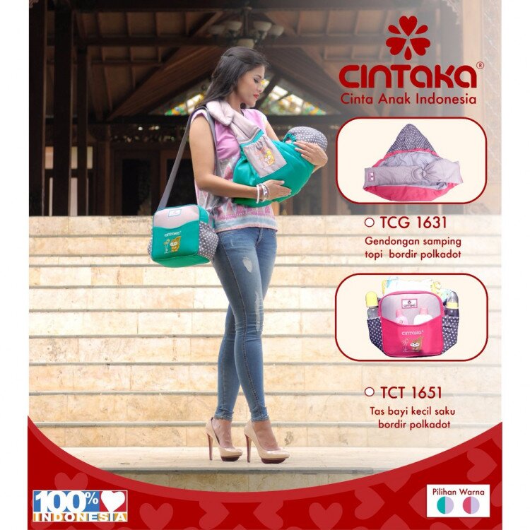 Tas Bayi Kecil Cintaka Seri Polkadot TCT1651 / Tas Perlengkapan Bayi / Diapers Bag Bayi / Tas Traveling Bayi / Tas Baby Carrier Bayi