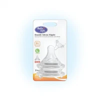 Silicone Nipple Baby Safe Wide Neck 2pcs / Dot Bayi Wide Neck (Double Valves Wide Neck Nipple)