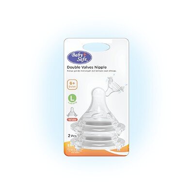 Silicone Nipple Baby Safe Wide Neck 2pcs / Dot Bayi Wide Neck (Double Valves Wide Neck Nipple)