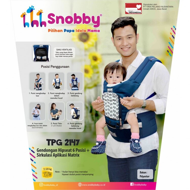Snobby Gendongan Bayi Hipseat 6 Posisi Sirkulasi Aplikasi Matrix TPG2147