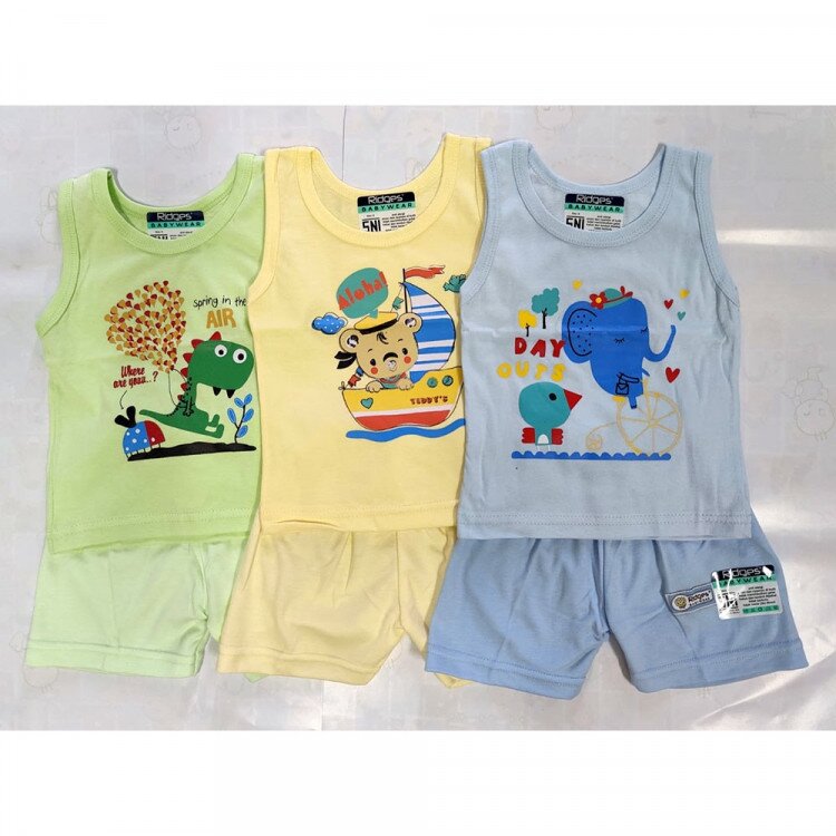 Setelan Singlet Anak Ridges Polos (Paket Hemat Ridges 3 Setelan)