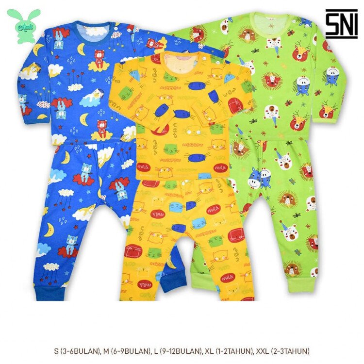 Setelan Baju Baby Panjang / Piyama / Baju Tidur Bayi Premium Quality