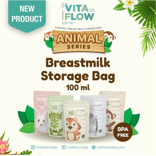 Kantong ASI VitaFlow 100ml Double Zipper Anti Bocor