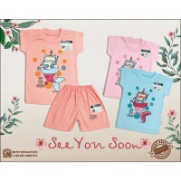 Baju Setelan Kaos Anak Ridges Polos Cewek / Setelan Kaos Anak Perempuan (Motif Random)