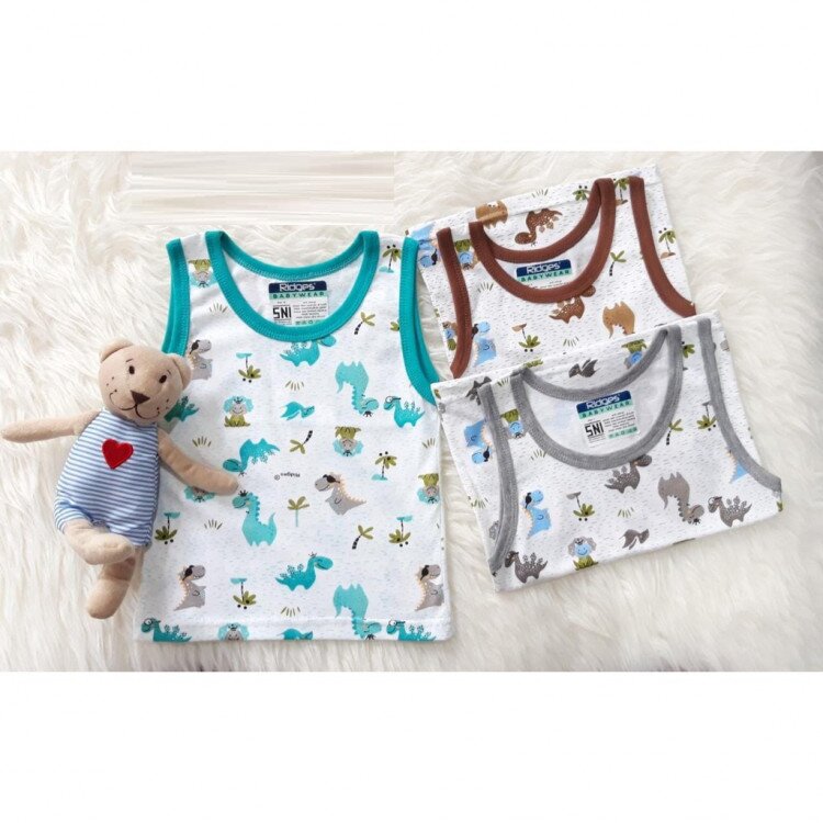 Baju Atasan Singlet Anak Ridges Glasses Dino