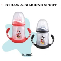 Training Cup 3 Steps Cup With Handle Straw and Silicone Spout Mickey Minnie Lusty Bunny 210ml 20100020