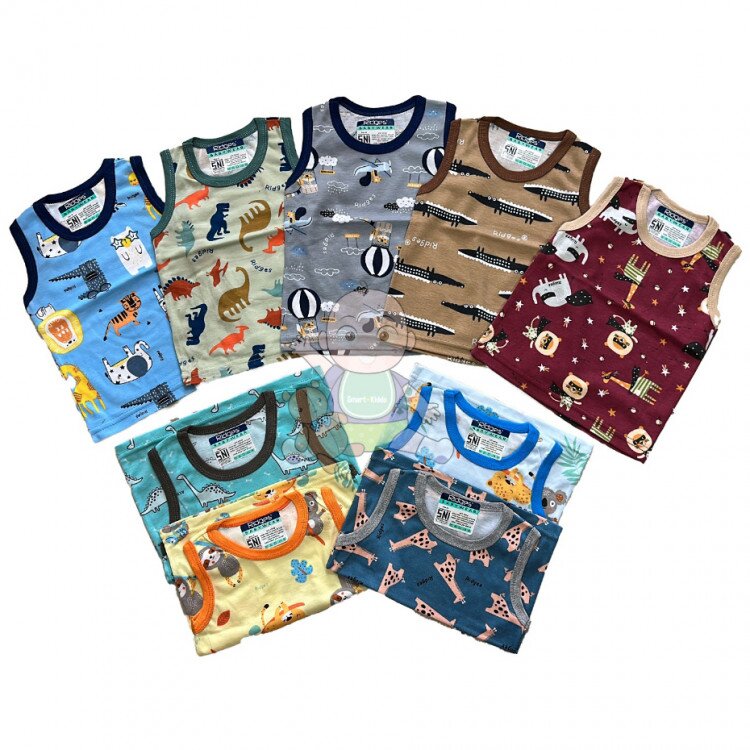 Promo Baju Atasan Singlet Anak Ridges Motif Warna Random
