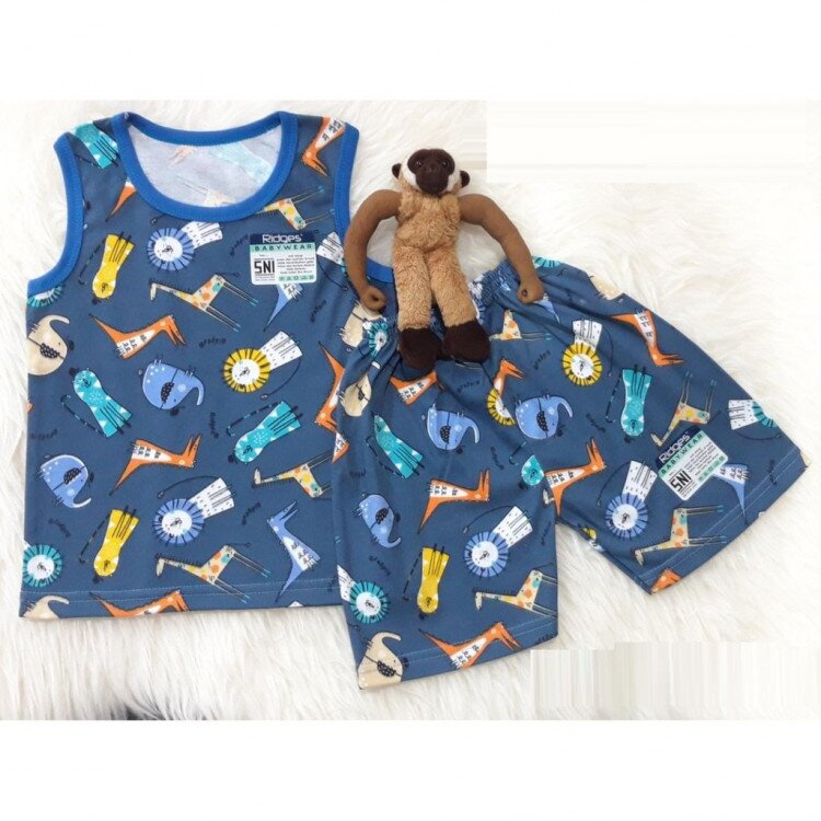Baju Setelan Anak Singlet Ridges Lion & Dino