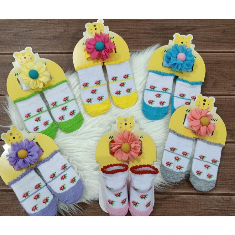 Bandana Bayi + Kaos Kaki Bayi Set / Kado Bayi Perempuan 21020004