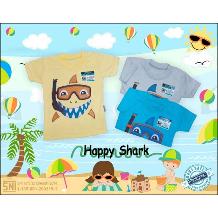 Baju Atasan Kaos Anak Ridges Polos Laki-Laki (Motif Random)