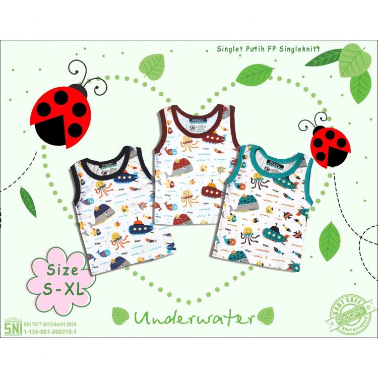 Baju Atasan Singlet Kutung Anak Ridges Underwater Plays (Atasannya Saja)