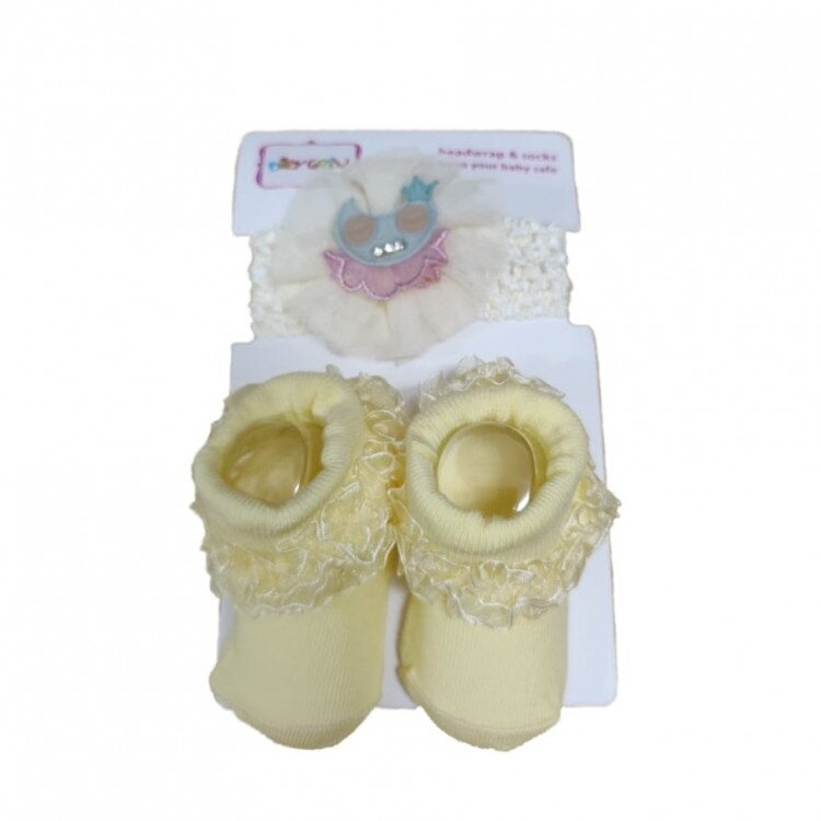 Kaos Kaki + Bandana Set Rinda Owl Kuning 21050004